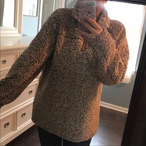 True Grit Sherpa Pullover in Brown